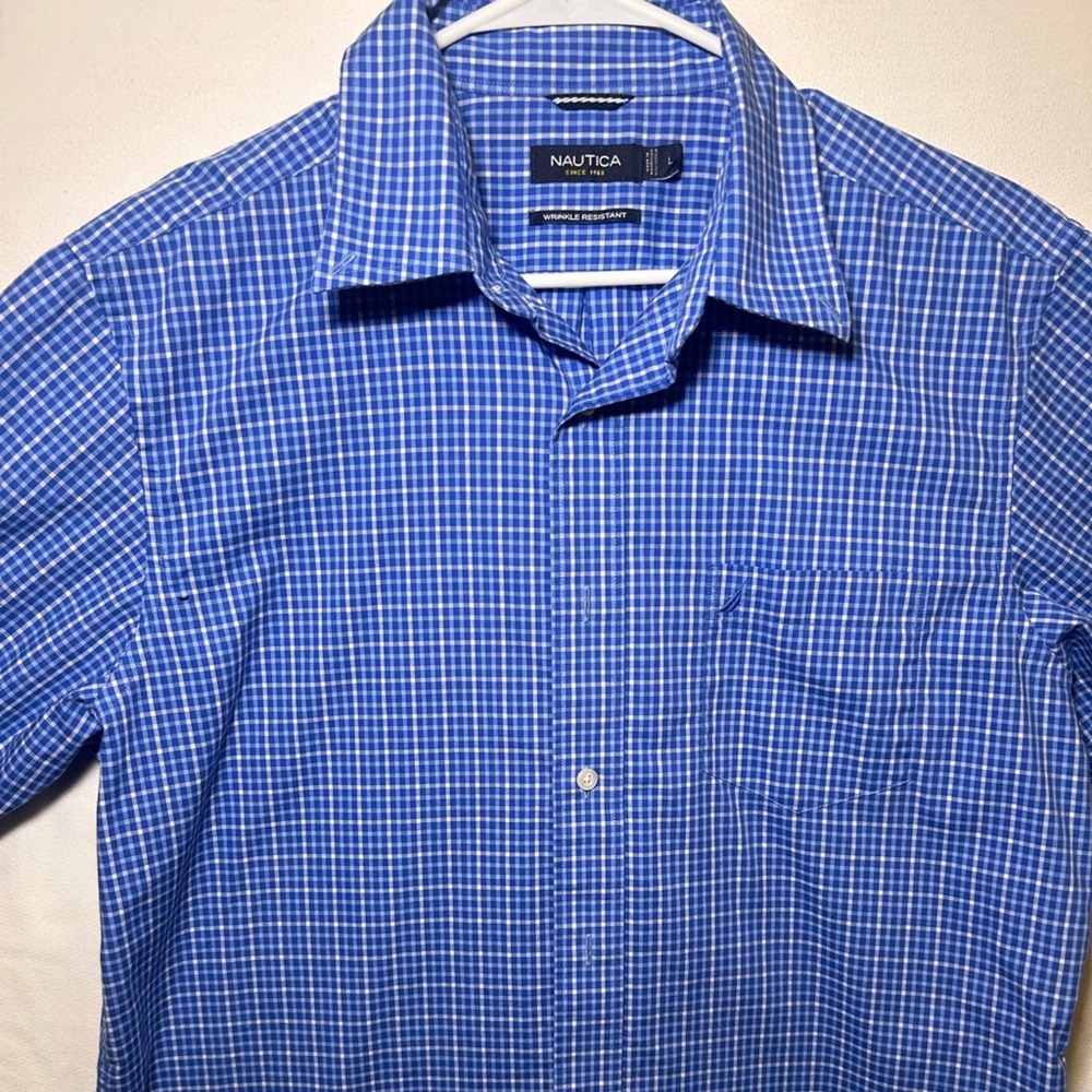 Nautica Men's Long Sleeve Button Down Shirt Classic Fit Dress Casual Top Size L